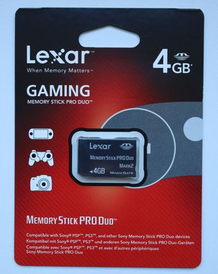 NEU: Lexar 4GB Gaming Memory Stick PRO Duo 4 GB Mark2 MagicGate (für Sony PSP PS3)