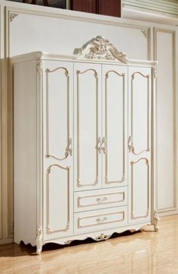 Kleiderschrank Weiß Elegantes Schlafzimmer Design Klassische Möbel Luxus Neu