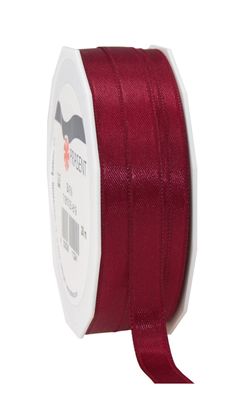 Präsent Doppelsatin 25-m-Spule 10 mm bordeaux