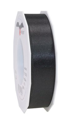 Präsent Doppelsatin 25-m-Spule 25 mm schwarz