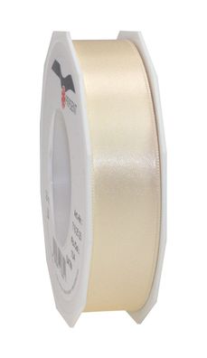 Präsent Doppelsatin 25-m-Spule 25 mm creme