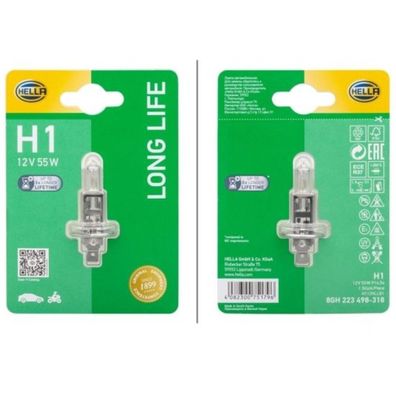 Hella H1 12V 55W Longlife bis 3x Halogen-Birnen Lampen Glühbirne Scheinwerfer
