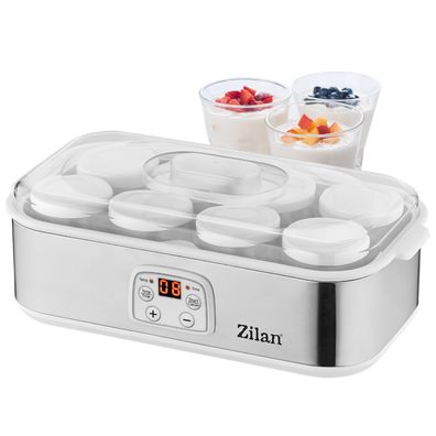 Zilan Joghurt Maker 1,44 Liter | 8 Glasflaschen á 180 ml | Digitales Display | ...
