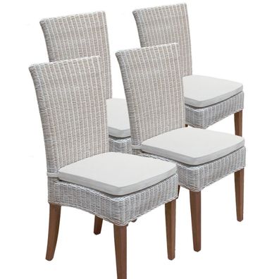 Esszimmer Stühle Rattanstühle 4 Stück Esstisch Stühle Cardine weiß