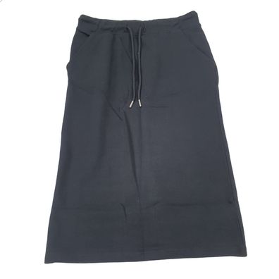 H&M Sweatrock aus Baumwolle Größe S Schwarz Enganliegend Wadenlang mit Kordelzug