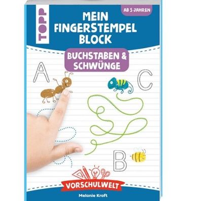 TOPP Vorschulwelt Mein Fingerstempel Block - Buchstaben und Schwünge