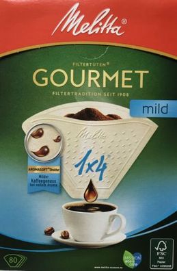 Melitta Gourmet Filtertüten - mild - 80 Stück
