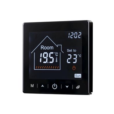 Digitales Raumthermostat Unterputz schwarz mit App-Steuerung über WLAN und Sprachsteu