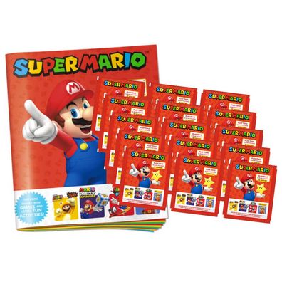 Panini Super Mario Sticker - Play Time (2023) - 1 Album + 15 Tüten Sammelsticker