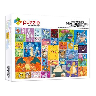 1000 Teile Pokémon Pikachu Animal Montage Puzzle Kinder DIY Spielzeug Jigsaw