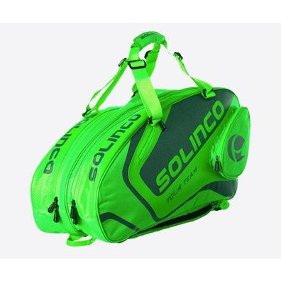 Solinco 6 Pack Tour Racquet Bag Full Black/ Neon Green