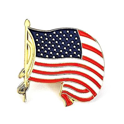 Wehende USA Flagge Waving Flag Amerika Washington Badge Edel Pin Anstecker 0228