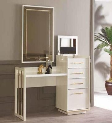 Schminktisch mit Spiegel Design Luxus Konsole Kommode Schlafzimmer Modern Stil