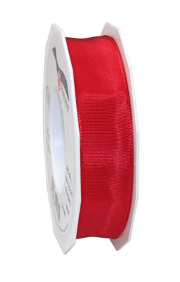 Präsent Seidenband mit Drahtkante Lyon 25-m-Rolle 25 mm rot