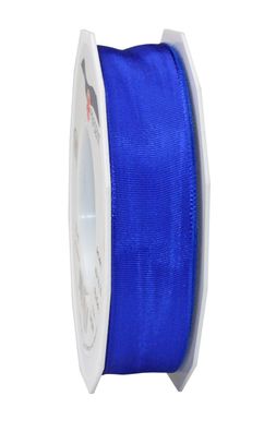 Präsent Seidenband mit Drahtkante Lyon 25-m-Rolle 25 mm royalblau