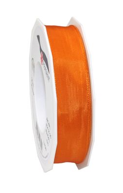 Präsent Seidenband mit Drahtkante Lyon 25-m-Rolle 25 mm orange