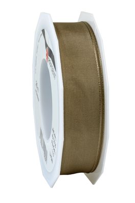 Präsent Seidenband mit Drahtkante Lyon 25-m-Rolle 25 mm taupe