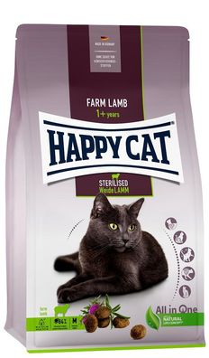 Happy Cat ?Sterilised Adult Weide Lamm - sterilisierte Katzen und Kater - 1,3 kg ...