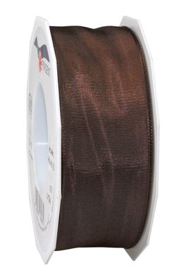 Präsent Seidenband mit Drahtkante Lyon 25-m-Rolle 40 mm ebenholz