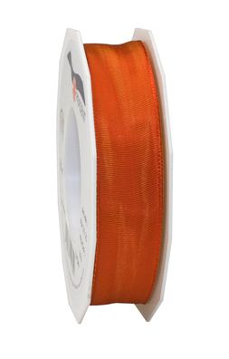 Präsent Seidenband mit Drahtkante Lyon 25-m-Rolle 25 mm feuerrot