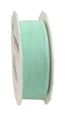 Präsent Organza Sheer 25-m-Rolle 25 mm mintgrün