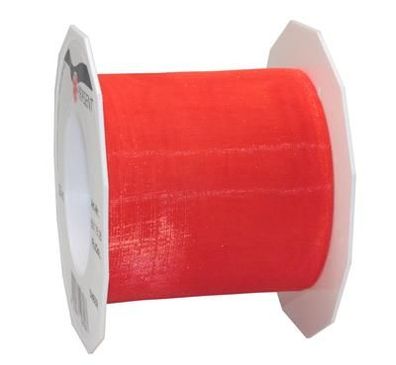 Präsent Organza Sheer 25-m-Rolle 72 mm rot