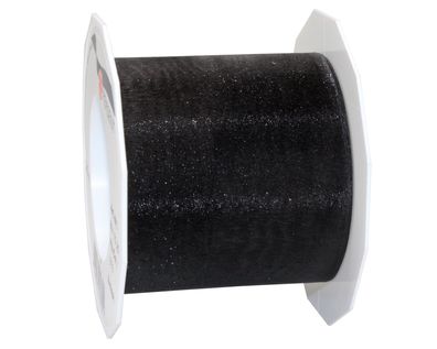 Präsent Organza Sheer 25-m-Rolle 72 mm schwarz