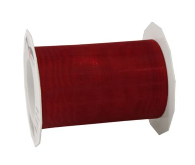 Präsent Organza Sheer 25-m-Rolle 112 mm rubinrot