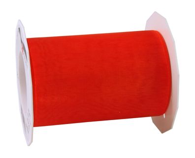 Präsent Organza Sheer 25-m-Rolle 112 mm rot