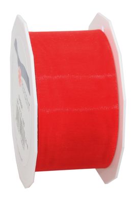 Präsent Organza Sheer 25-m-Rolle 40 mm rot