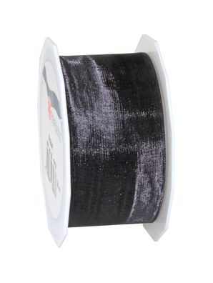 Präsent Organza Sheer 25-m-Rolle 40 mm schwarz