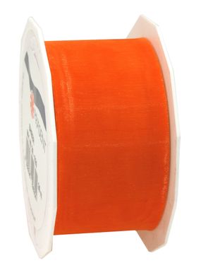 Präsent Organza Sheer 25-m-Rolle 40 mm orange