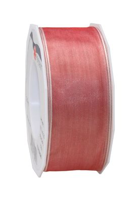 Präsent Organza Four Seasons 25-m-Rolle 40 mm melone mit Drahtkante