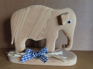 Figur aus Holz Elefant naturfarben hell/ ca. 15 cm hoch