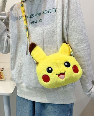 3D Pikachu Plüsch Umhängetaschen Crossbody Tasche Kinder kleine Geldbörsen