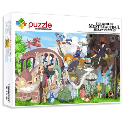 1000Teile Totoro Chihiro Kiki Howl Puzzle Brettspiele Miyazaki Hayao Film Jigsaw
