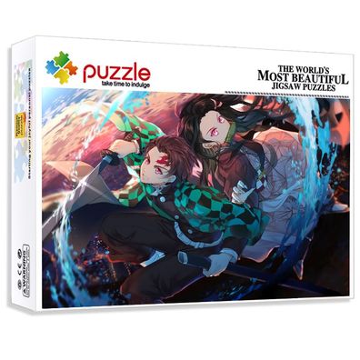 Anime Demon Slayer Puzzle 1000 Teile Tanjirou Nezuko Puzzle Brettspiele Jigsaw