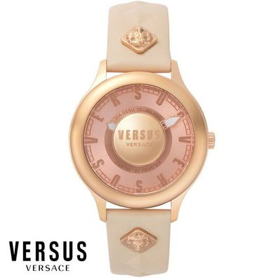 Versus by Versace VSP410318 Tokai roségold beige Leder Armband Uhr Damen NEU