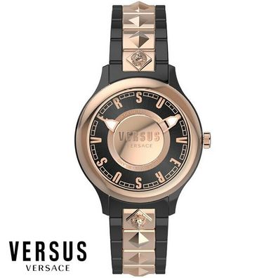 Versus by Versace VSP410718 Tokai roségold schwarz Edelstahl Damen Uhr NEU