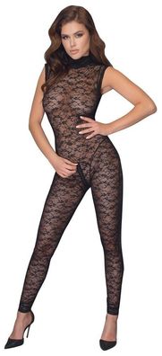Sexy Overall Schwarz Aufregender Catsuit aus feiner Spitze Gr. S, M, L, XL