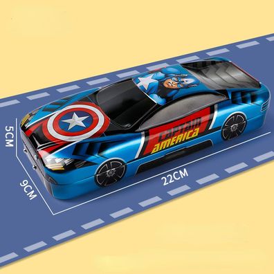 Captain America Car Druck Mäppchen Iron Man Dreilagiges Schreibwaren Stiftebox