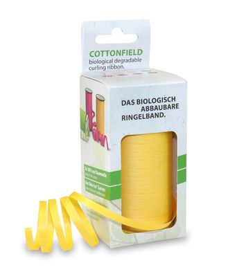 Ringelband Baumwolle Cottonfield 100-m-Spule 5 mm gelb