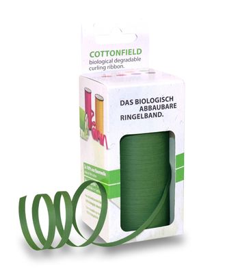 Ringelband Baumwolle Cottonfield 50-m-Spule 10 mm tannengrün