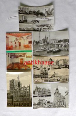 6 DDR Ansichtskarten AK Mehrbild Stralsund Güstrow Greifswald