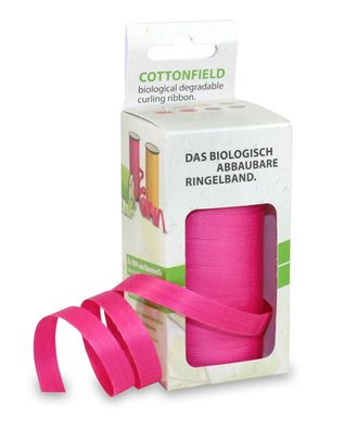 Ringelband Baumwolle Cottonfield 50-m-Spule 10 mm magenta