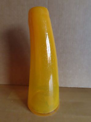 Vase orange Glas schräg für kleinen Strauß / ca. 20,5 cm H