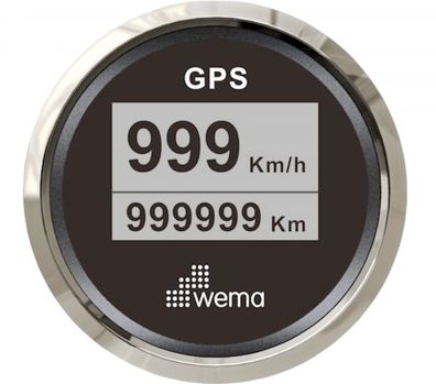 Wema, GPS- Boots- Tachometer Silber, 52mm
