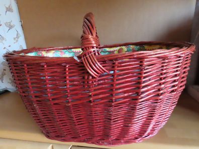Einkaufskorb Korb mit Henkel rötlich Weidenkorb / ca. 50x34,5 cm