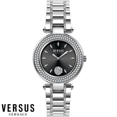Versus by Versace VSP713320 Bricklane Crystal schwarz silber Damen Uhr NEU