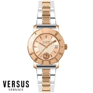 Versus by Versace VSP773818 Logo roségold silber Edelstahl Armband Uhr Damen NEU